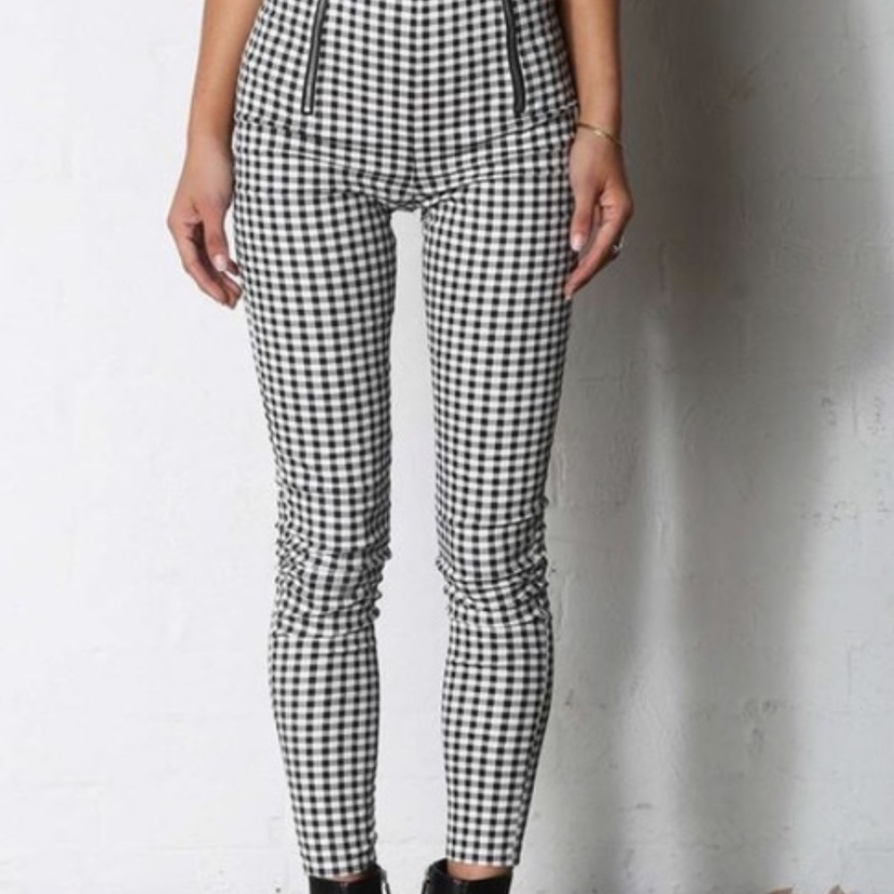 I AM GIA plaid Miller pants with zippers